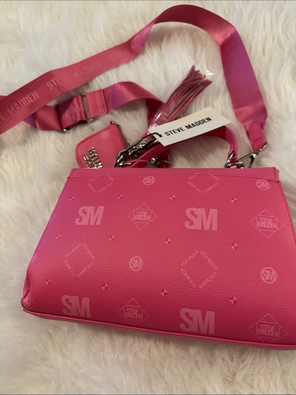 Steve Madden Hot Pink Mini Top-Handle Crossbody Bag - Picture 4 of 8